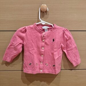 RALPH LAUREN KIDS Pink Kids Cardigan Sweater